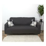 The home deco factory - housse de canap� 2 places 'extensible' 80x170cm gris