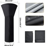 Housse pour parasol chauffant, housses de chauffage ext�rieur imperm�able rond noir, protection parasol ...