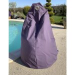 Housse pour pouf poire violet aubergine 80 cm