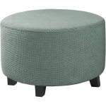 Housse de pouf ronde en jacquard extensible housse de pouf pliable et lavable avec bord �lastique convient ...