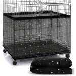 Housse de protection pour cage � oiseaux ? anti - projections, anti - graines, respirante ? �toiles noires ...