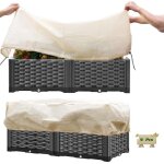 [jamais utilis�] housses de protection pour jardini�res, housse voile hivernage plante de balcon, housse ...