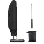 Housse de protection pour parasol deporte 3m 4m, housse de parasol d�port� avec 1, 4m de long fermeture ...