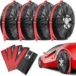 Housse de protection pneu 4 pi�ces 18 - 22  housse roue de secours housses pneus auto (diam�tre 80 cm) ...