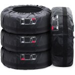 Housse de protection de roue de secours noire, lot de 4, imperm�able, pour roue de secours (diam�tre ...