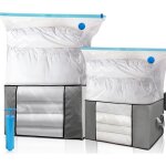 Housse de rangement sous vide xxl avec pompe ? 2 sacs renforc�s � poign�es pour literie et v�tements