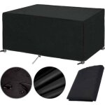 Housse salon de jardin 200x100x75cm 420d oxford noir housse table de jardin rectangulaire protection ...