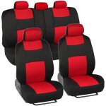 Housses de sige auto, lot de 9 pices (rouge), faciles  installer, accessoires pour voitures, camions, ...