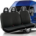 Housses de sige universelles pour fourgonnette 3 places iveco daily, en coton gris fonc - ymyny