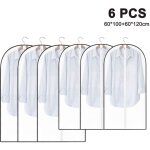Housses v�tements antimites l�g�res en peva blanc (lot de 6), pour rangement costume armoire