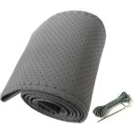 Housse de volant en cuir microfibre, cousue � la main, facile �, pour voiture, camion, suv, pick - up, ...