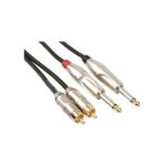 Cable professionnel audio. 2 x rca male vers 2 x jack mono 6. 35mm (5m) pac118 ri1747