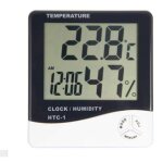 Htc - 1 thermomètre numérique hygromètre horloge réveil / alarme calendrier 5 fonctions grand écran bureau ... Htc - 1 thermomètre numérique hygromètre horloge réveil / alarme calendrier 5 fonctions grand écran bureau ...