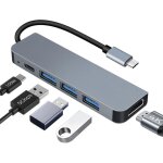 Hub usb c hdmi 4k pd 100w charge, multi data ports 5gbps 5 en 1 dock usb - c, hub usbc adaptateur multiport ...
