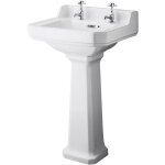 Hudson reed - carlton - lavabo r�tro sur colonne avec 2 trous - 50 x 35cm
