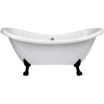 Hudson reed legend - baignoire lot double dos pieds pattes de lion noir 175cm x 73cm