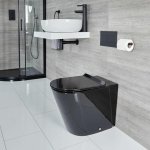 Hudson reed - nox - wc  poser rond noir avec abattant  fermeture douce