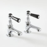 Hudson reed - paire de robinets rtro pour lavabo ? chrom & noir ? commandes leviers - elizabeth