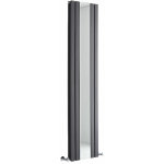 Hudson reed - radiateur vertical design avec miroir ? anthracite ? 180 x 38. 5cm ? sloane