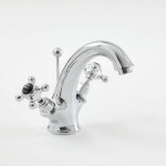 Hudson reed - robinet monotrou r�tro ? chrom� & noir ? commandes croisillons - elizabeth