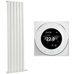 Hudson reed vitality ardus - radiateur lectrique  inertie sche avec thermostat wi - fi - blanc - 178cm ...