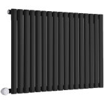 Hudson reed vitality lectrique ? radiateur design horizontal colonnes ovales ? noir ? 63. 5 x 100 cm ...