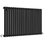 Hudson reed - vitality lectrique ? radiateur design horizontal colonnes ovales ? noir ? 63. 5 x 118 ...