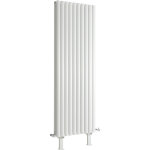 Hudson reed - vitality - radiateur vertical sur pieds blanc  double c?ur de chauffe - 160cm x 59cm