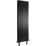 Hudson reed - vitality - radiateur vertical sur pieds noir  double c?ur de chauffe - 160cm x 59cm