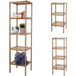 Mendler - tag�re de salle de bains hwc - b18, armoire, bambou - 140x34x33cm