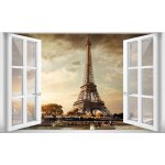 Hxadeco - tableau deco design paris et sa tour eiffel - made in france - 80x50cm