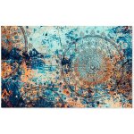Tableau mandala bleu - 80x50cm - made in france
