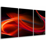Hxadeco - tableau triptyque abstrait rouge transcendant - 90x60 cm
