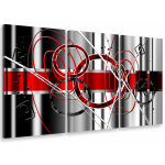 Hxadeco - tableau triptyque abstrait rouge variation - 90x60 cm