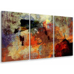 Hxadeco - tableau triptyque abstrait tempte solaire - 90x60 cm