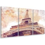 Hxadeco - tableau triptyque deco tour eiffel effet carte postale - 90x60 cm