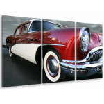 Hxadeco - tableau triptyque deco voiture collection vintage - 90x60 cm
