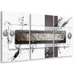 Hxadeco - tableau triptyque moderne et graphisme vis et boulons - 90x60 cm