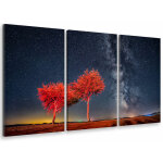 Hxadeco - tableau triptyque paysage beautiful clear starry sky - 90x60 cm
