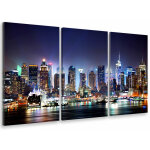 Hxadeco - tableau triptyque tableau photo sky line lower manhattan - 90x60 cm