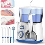 Hydropulseur �lectrique 800ml - 5 jets d'eau r�glables - hygi�ne bucco - dentaire - bleu - maison et ...