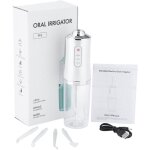 Hydropulseur lectrique tanche sans fil 220 ml avec 4 embouts de jet, 3 modes de pression (blanc)