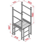 Hymer - sortie passage acrot�re pour �chelle � crinoline - l 0, 95 m