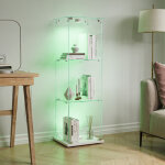 Hytkkbd - vitrine en verre avec 1 portes et 3 �tag�res, vitrine pour collection avec lumi�res led, vitrine ...