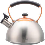 I - bronze bouilloire � induction th�i�re sifflet 2, 3l acier inox. retro, poign�e cool inox / bronze ...