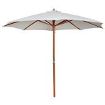 I giardini del re - parasol rond en bois de 2, 50 m de couleur écru blanc I giardini del re - parasol rond en bois de 2, 50 m de couleur écru blanc