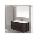Ibiza, meuble suspendu salle de bains avec lavabo et miroir. livr� assembl� 90cm avec le vasque d�plac� ...