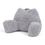 Icon - coussin de lecture en sherpa, coussin soutien, gris clair