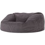 Icon - pouf canap en velours ctel 'soul', xxl pouf de salon deux places gant, 160cm x 140cm, gris ...