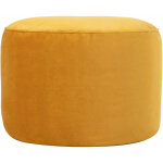 Icon pouf repose - pieds rond en velours milano, poufs de salon, jaune ocre